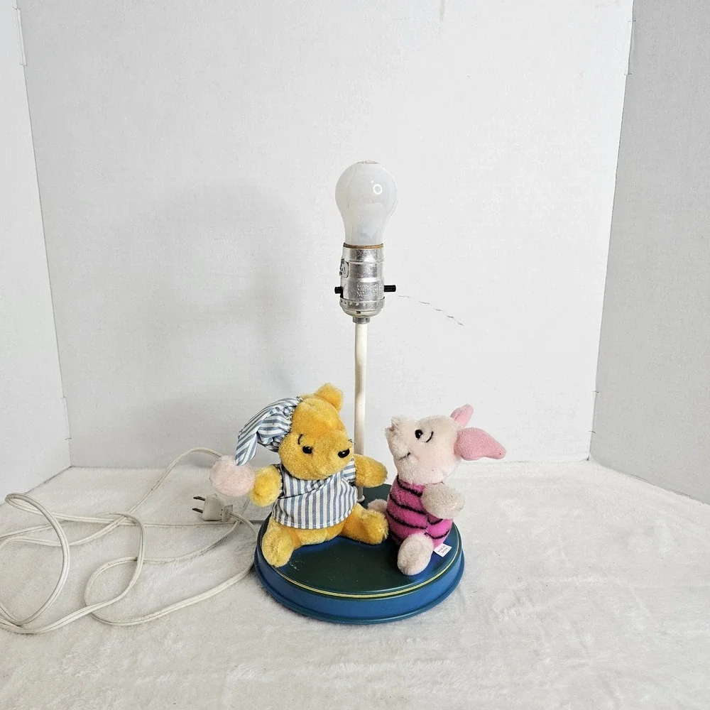 VTG  Winnie the Pooh and Piglet Plush Night Light Disney Nursery Lamp
